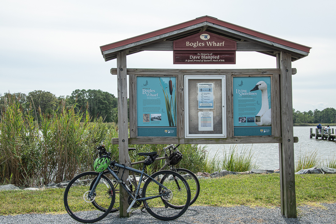 Bogles Wharf with bikes at Eastern Neck