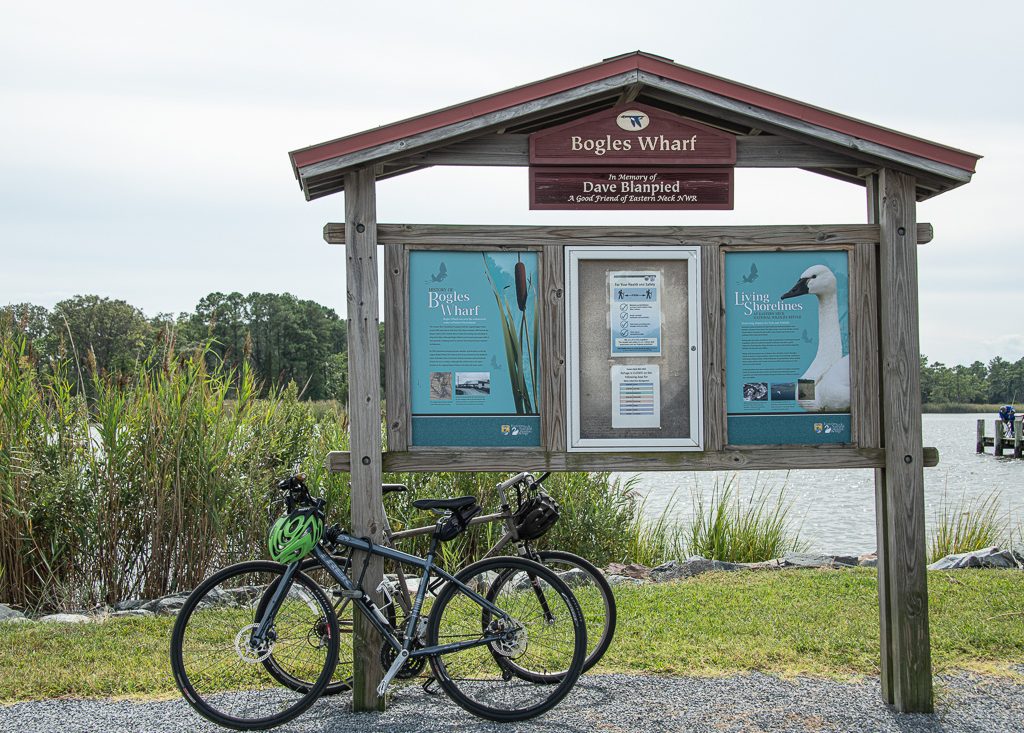 Bogles Wharf with bikes at Eastern Neck